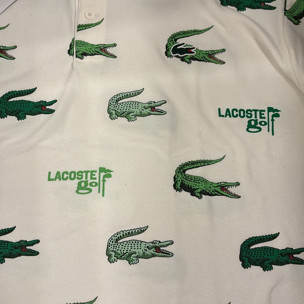 Men’s Lacoste Sport Croc All Over Polo T-Shirt - Picture 2 of 4